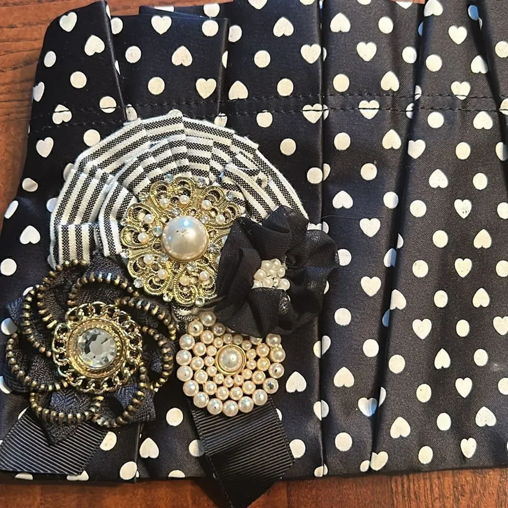 Express Heart Shape Polka Dot Clutch